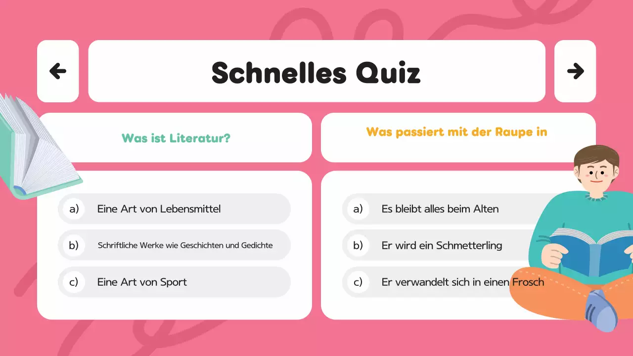 Lila moderne kreative Illustration Klasse Materialien Literatur Präsentation