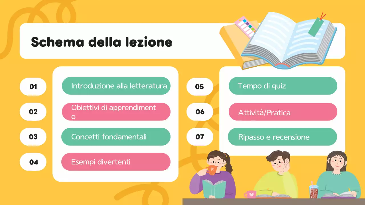 Illustrazione creativa moderna viola materiali di classe letteratura presentazione