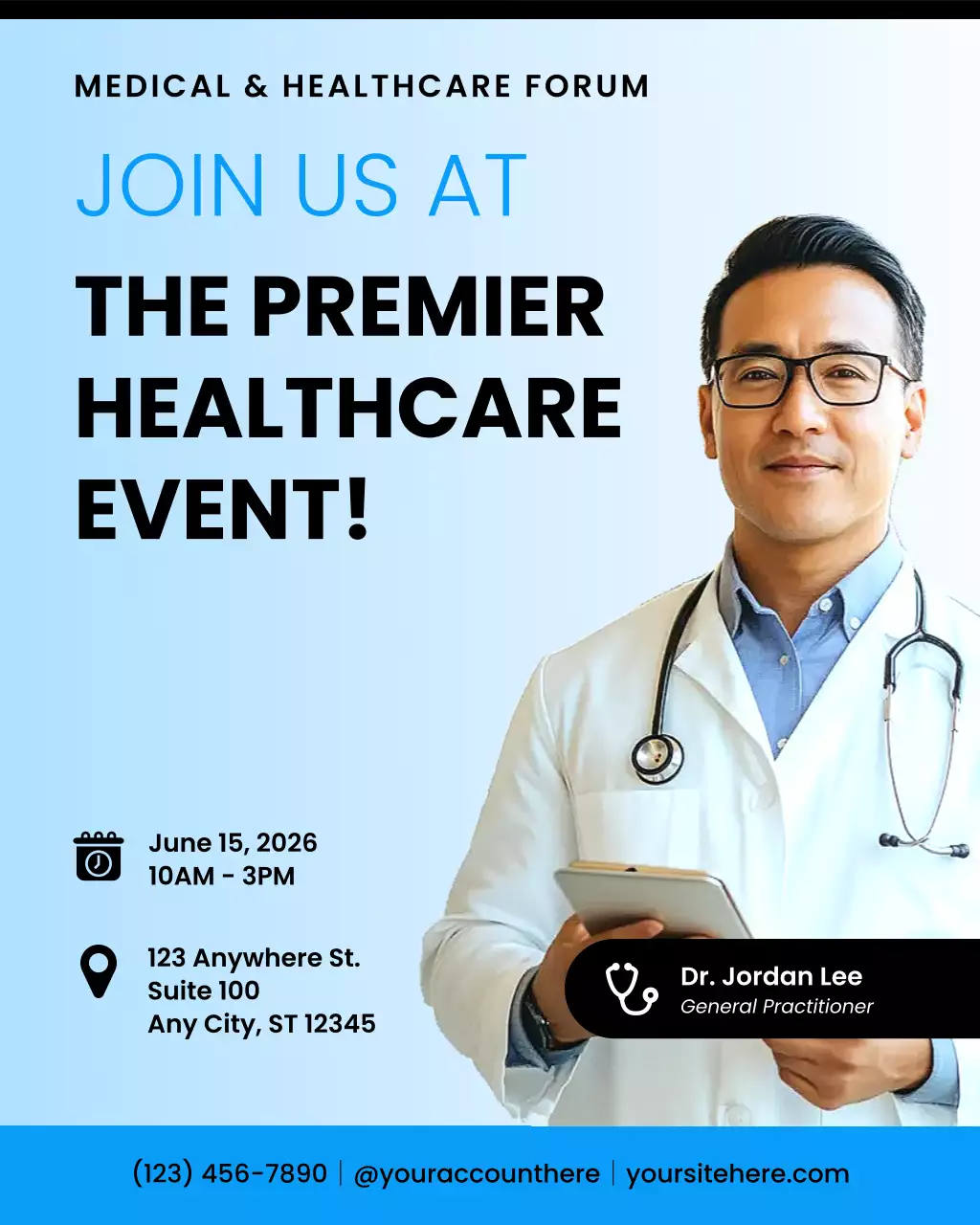 Blue Professional Healthcare Event Announcement Instagram Post