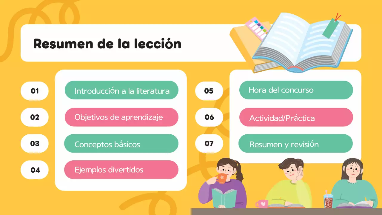 Púrpura moderno ilustración creativa materiales de clase literatura presentación