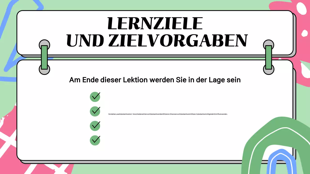 Bunte, illustrative Präsentation von Unterrichtsmaterialien