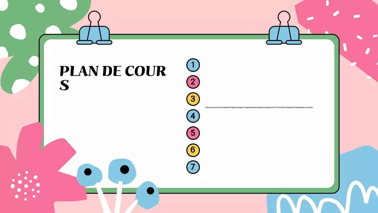 Présentation illustrée et colorée du matériel de classe