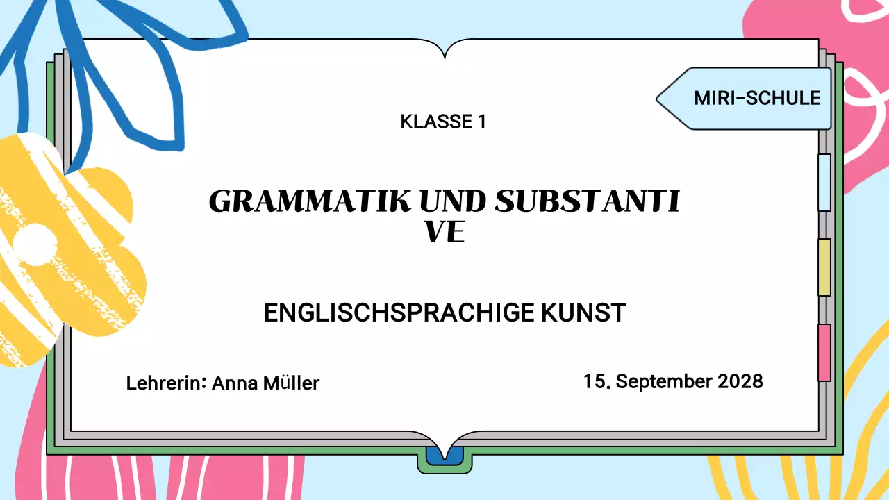 Bunte, illustrative Präsentation von Unterrichtsmaterialien