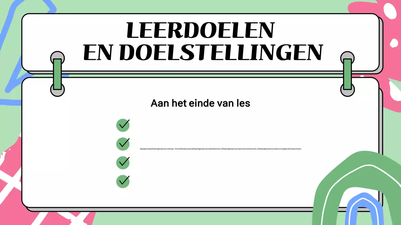 Kleurrijke illustratieve presentatie van lesmateriaal