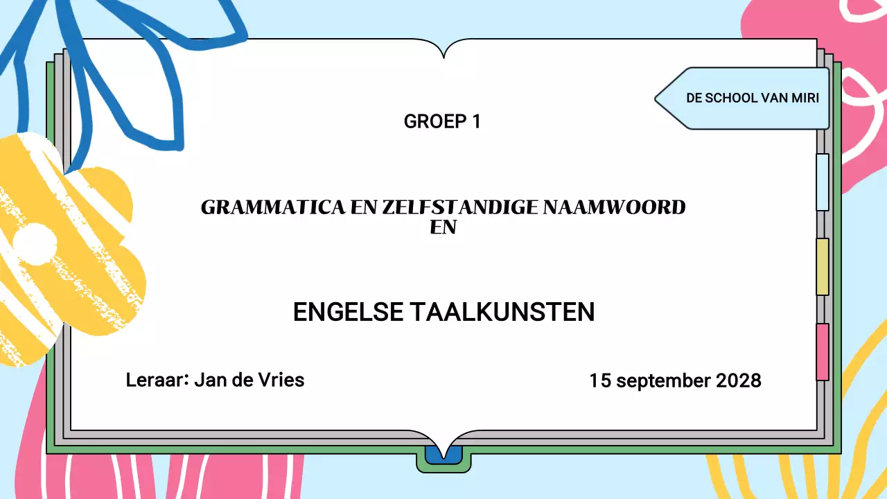 Kleurrijke illustratieve presentatie van lesmateriaal