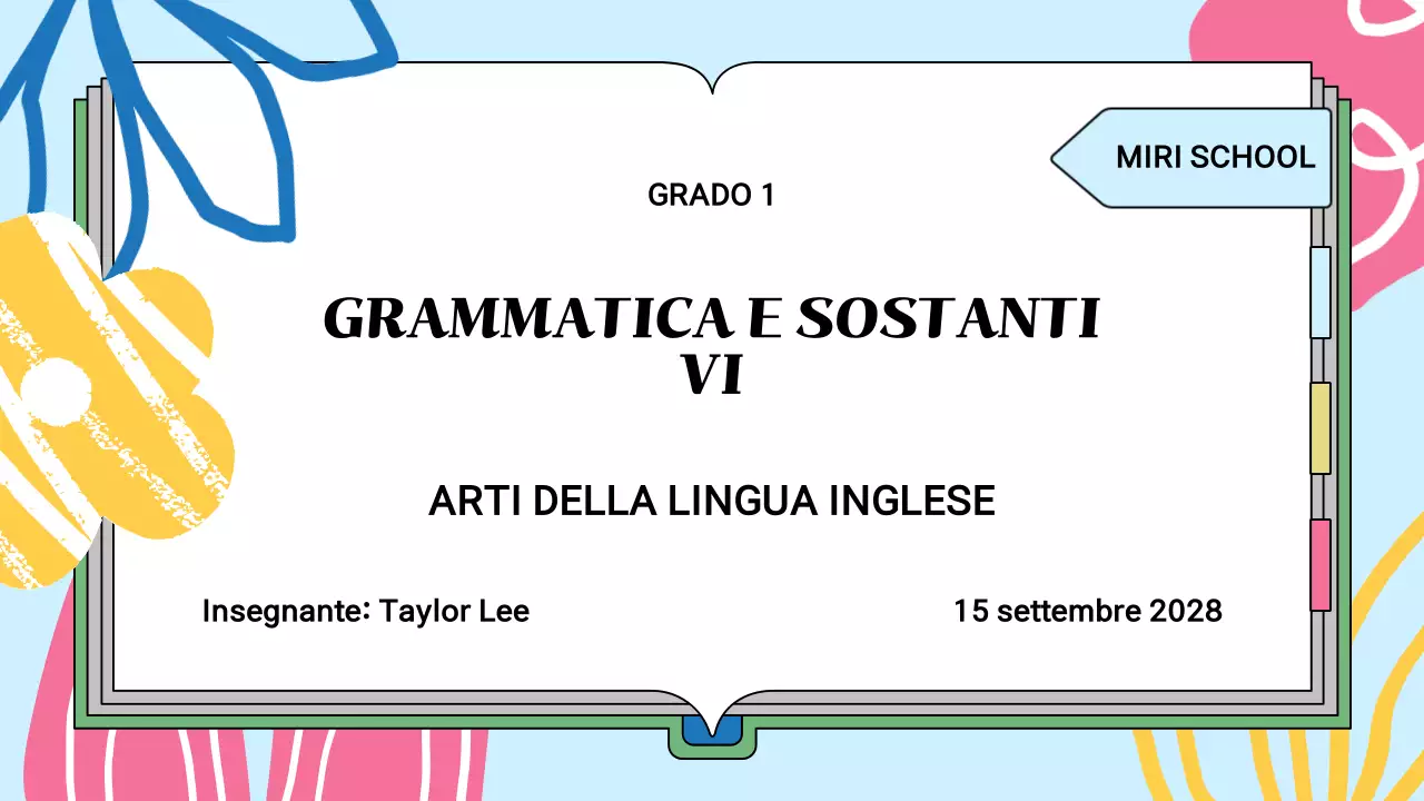 Presentazione del materiale di classe illustrativo e colorato