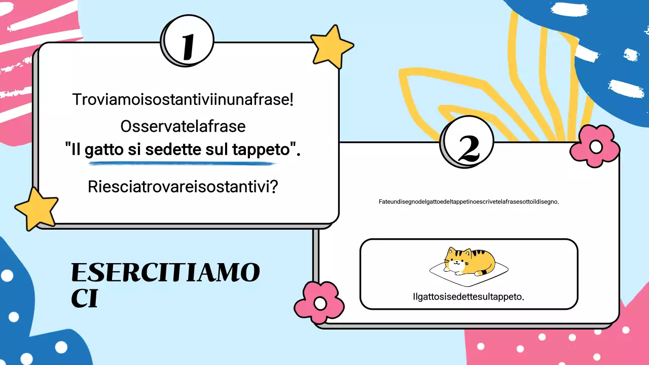 Presentazione del materiale di classe illustrativo e colorato