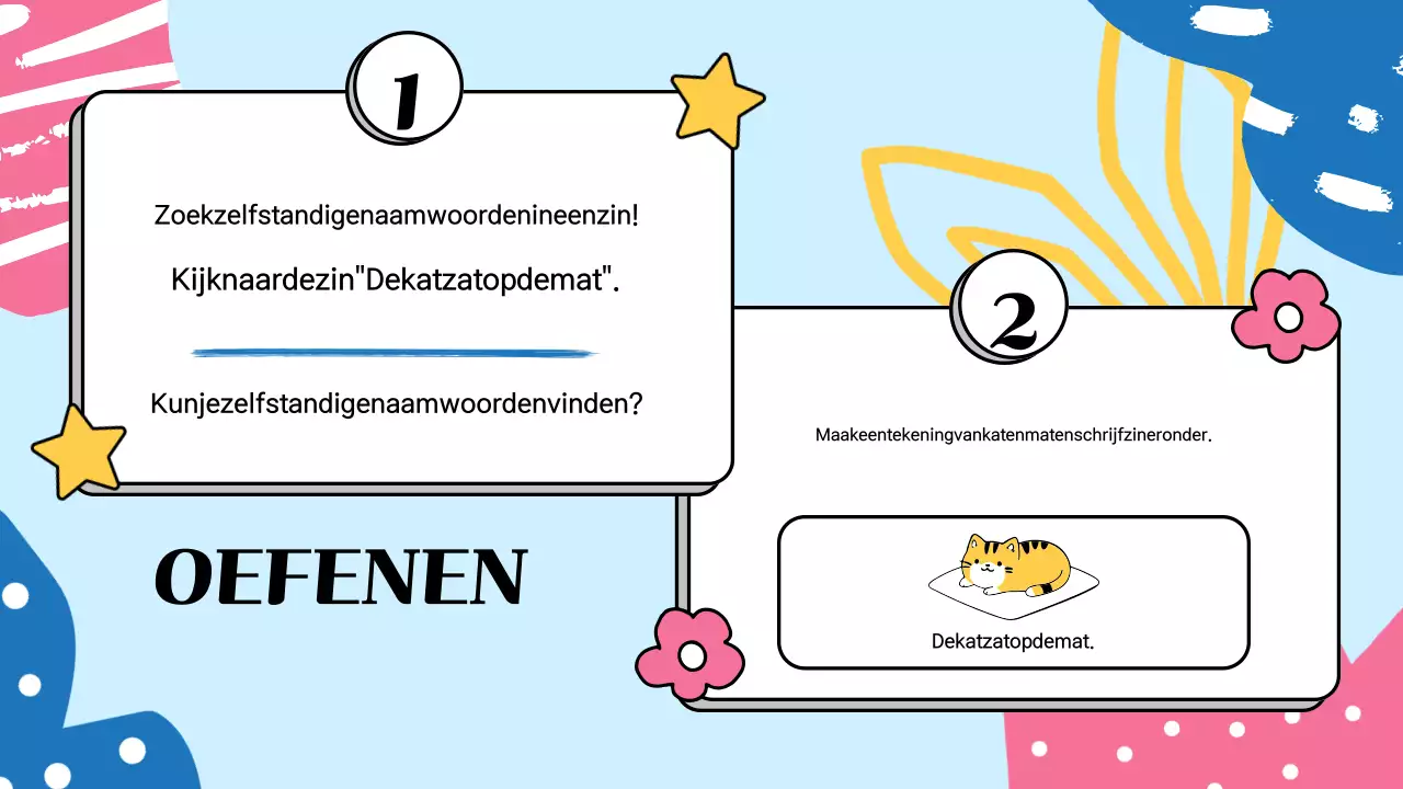 Kleurrijke illustratieve presentatie van lesmateriaal