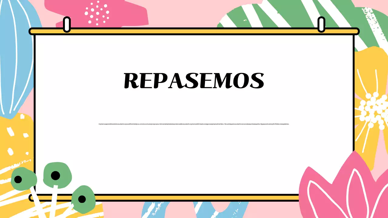 Presentación de materiales de clase con ilustraciones en color