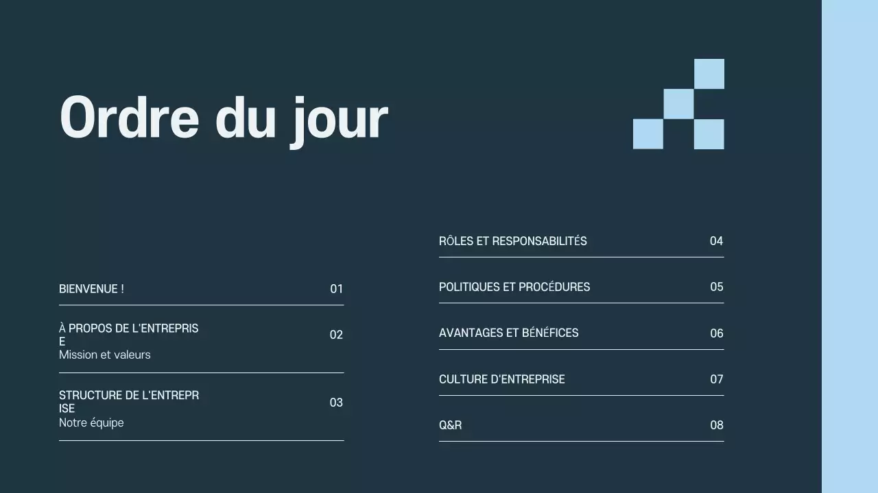 Présentation d'accueil des employés de Grey Professional