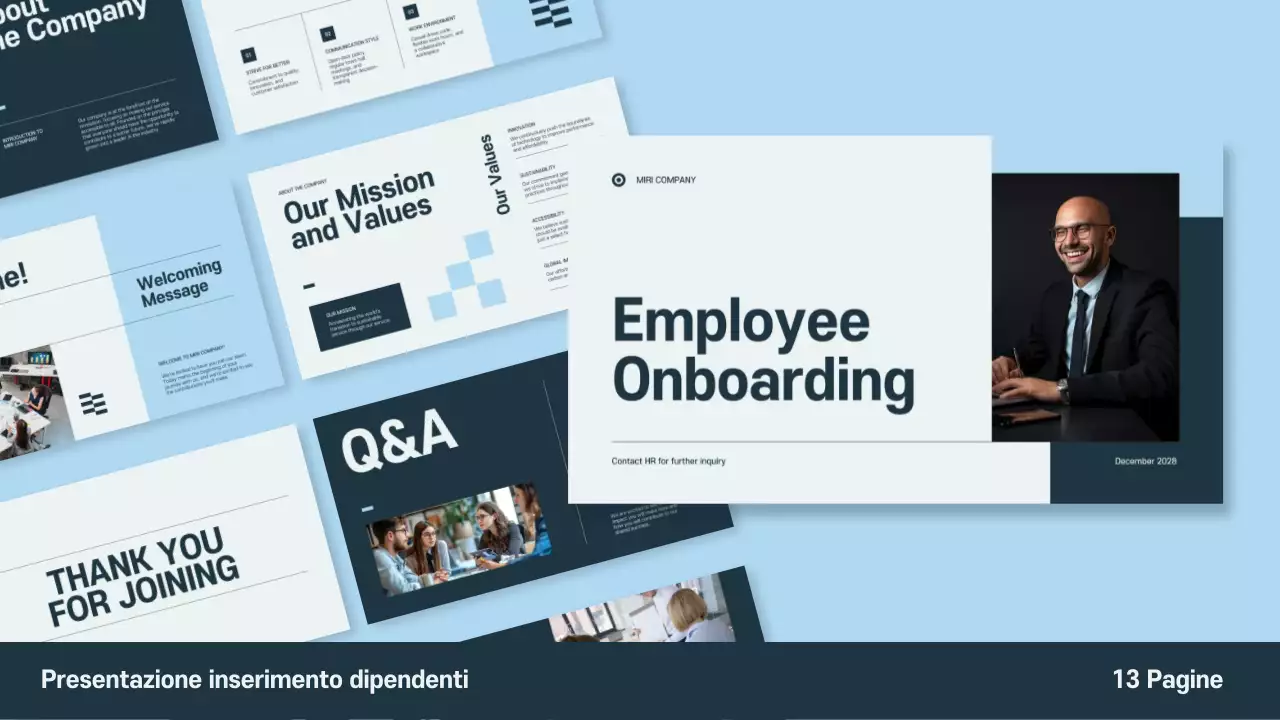 Presentazione professionale di Grey Onboarding per i dipendenti