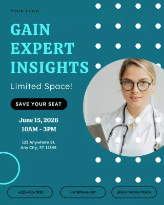 Blue Modern Health Webinar Announcement Instagram Post