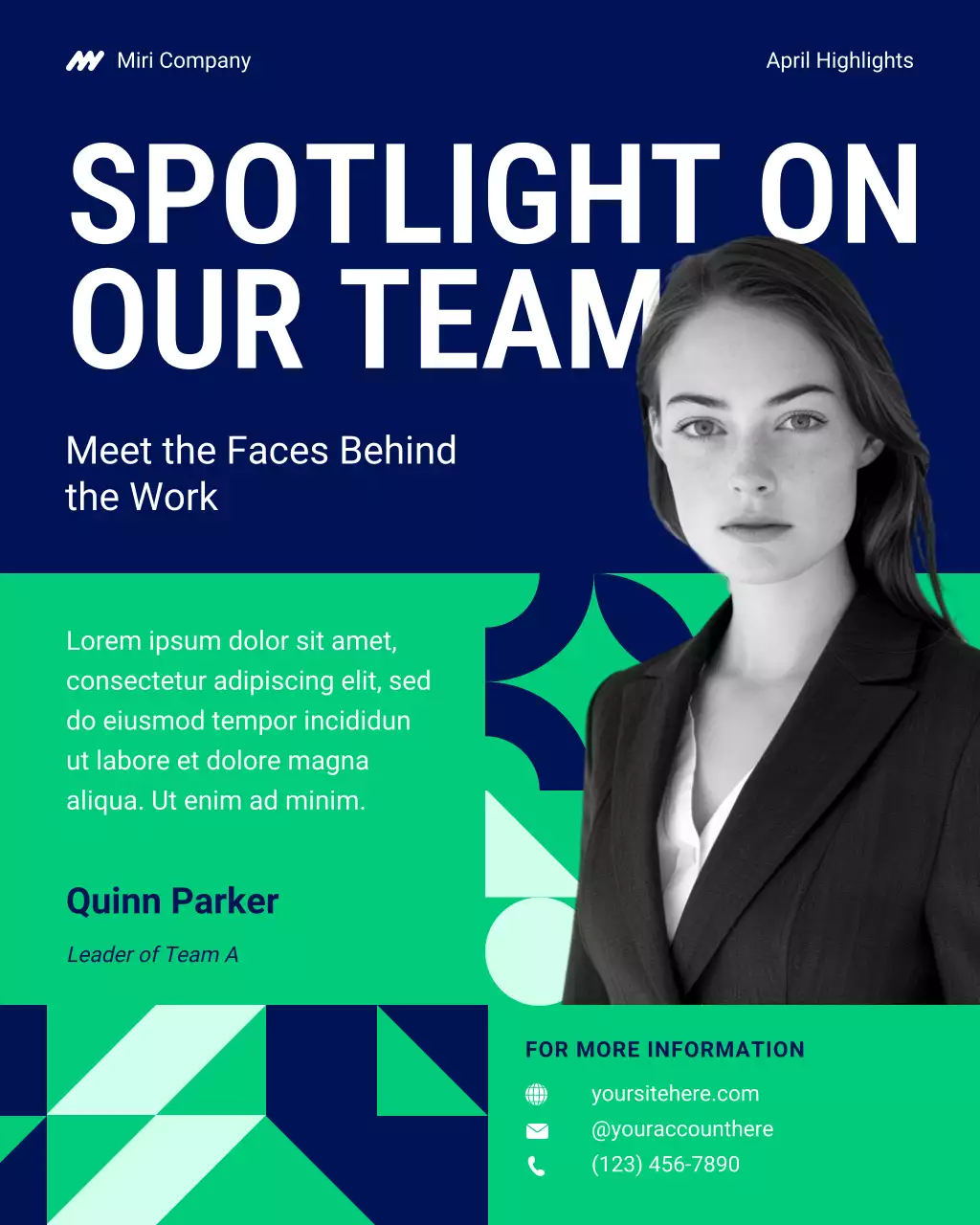 Blue and Green Team Highlight Instagram Post