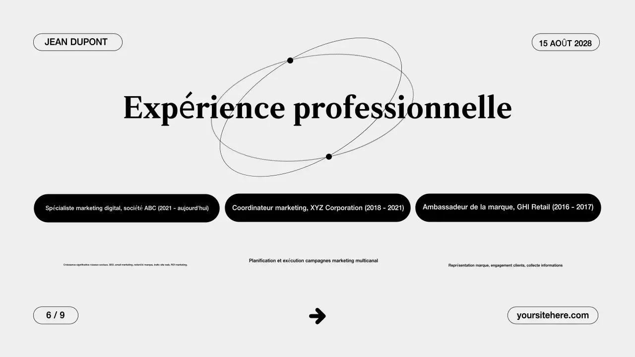 Présentation d'un portfolio créatif gris et propre