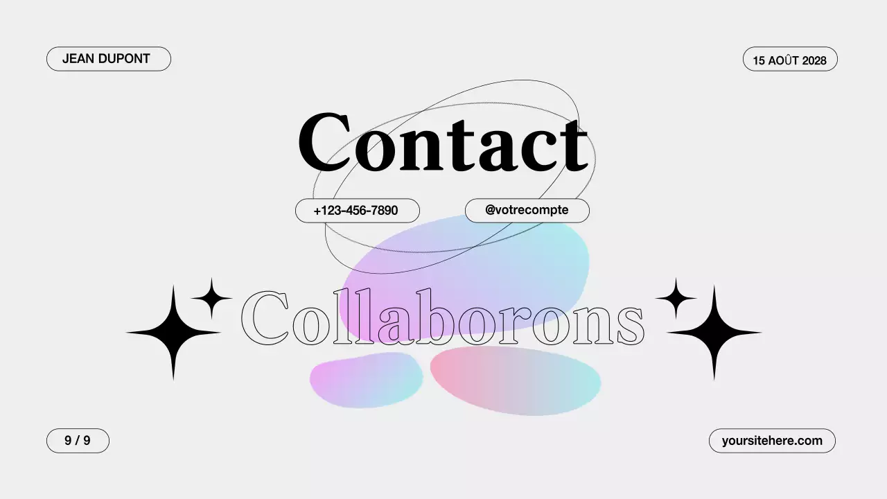 Présentation d'un portfolio créatif gris et propre