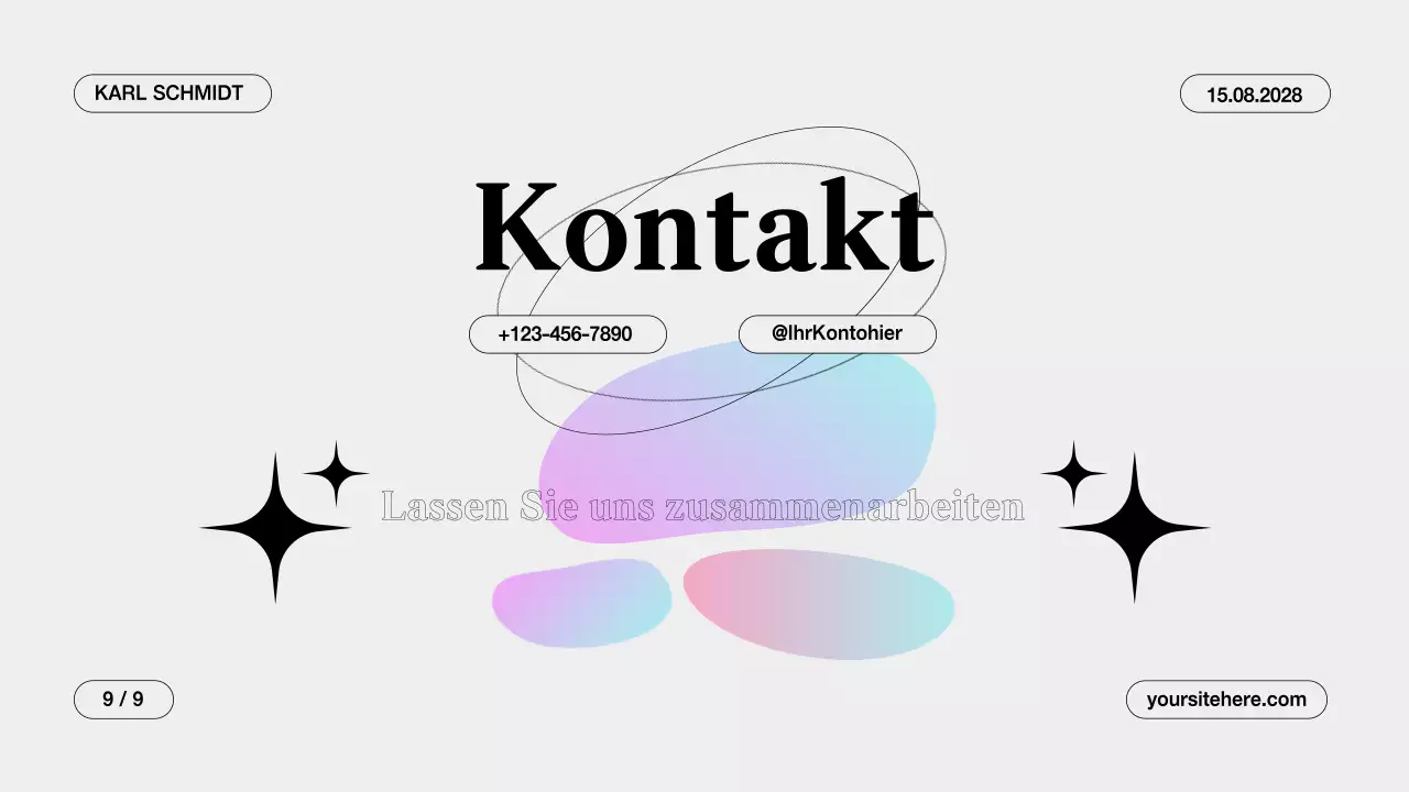 Graue saubere kreative Portfolio-Präsentation