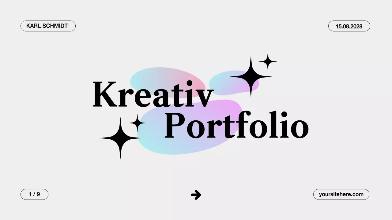 Graue saubere kreative Portfolio-Präsentation