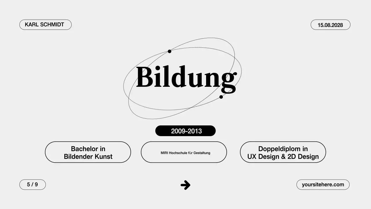 Graue saubere kreative Portfolio-Präsentation