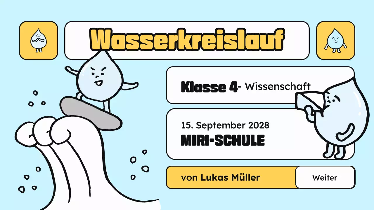 Blau Gelb Klasse Materialien Wissenschaft Cartoon Wasser Illustration