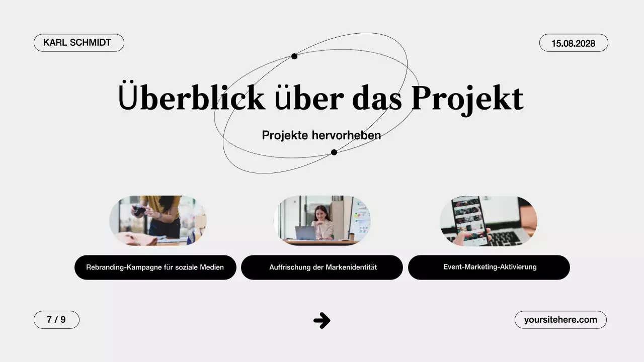 Graue saubere kreative Portfolio-Präsentation