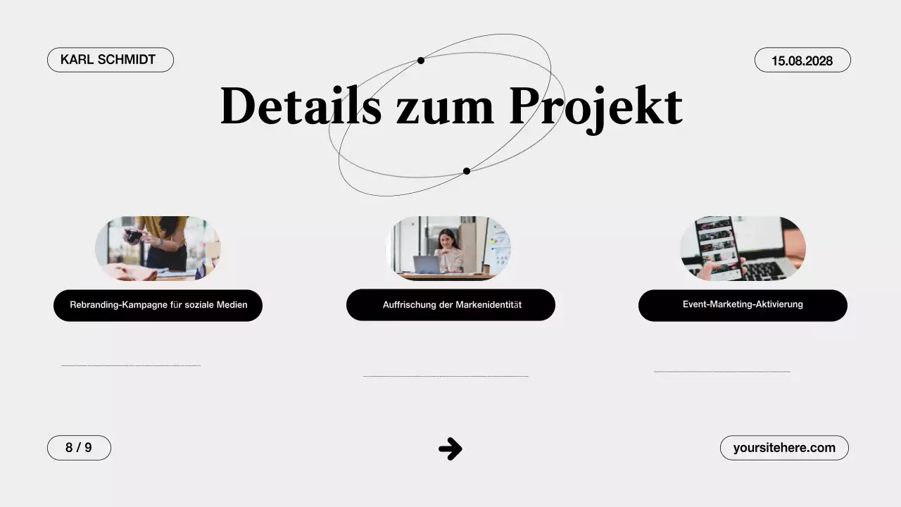 Graue saubere kreative Portfolio-Präsentation