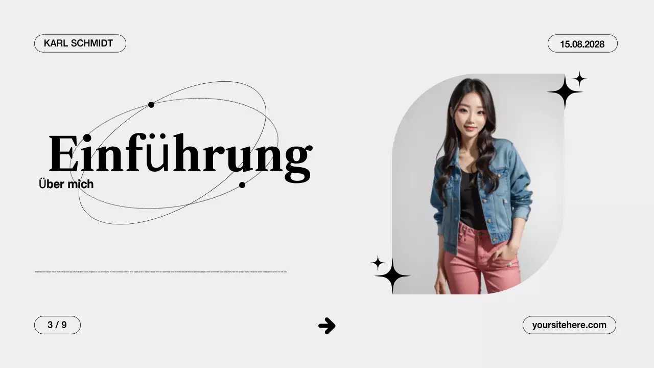 Graue saubere kreative Portfolio-Präsentation