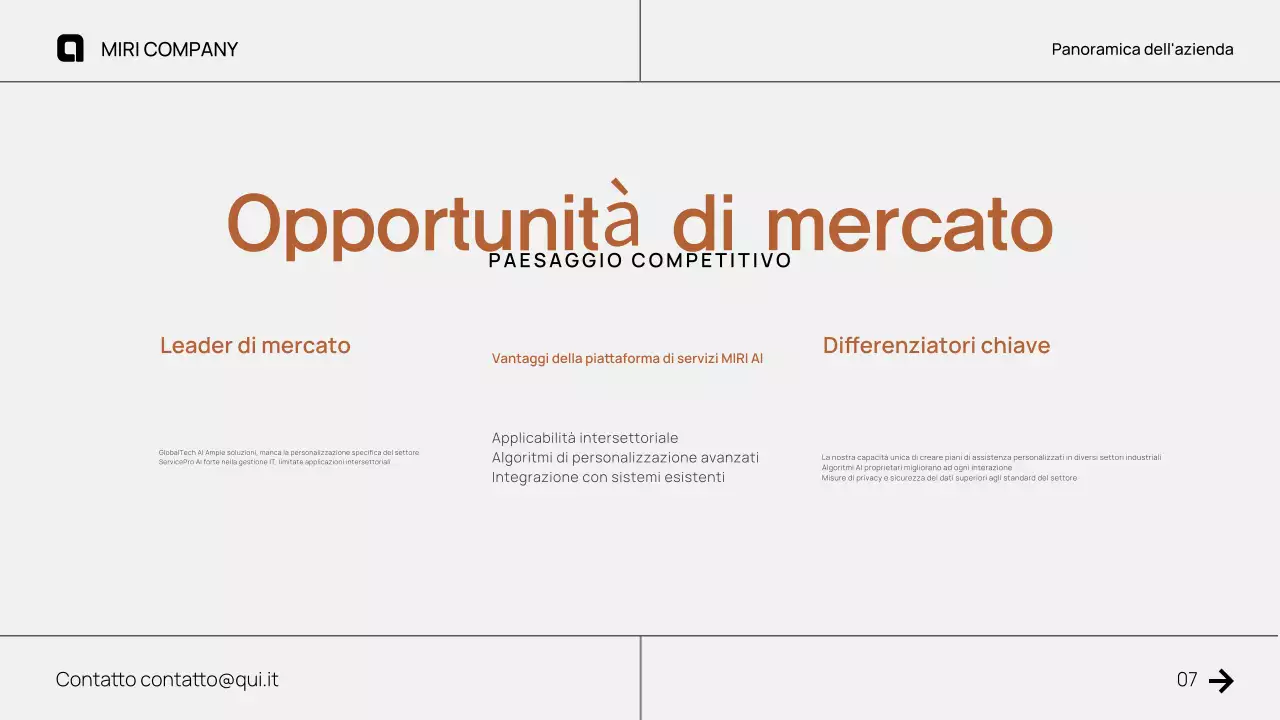 Proposta di un moderno pitch deck aziendale di colore marrone