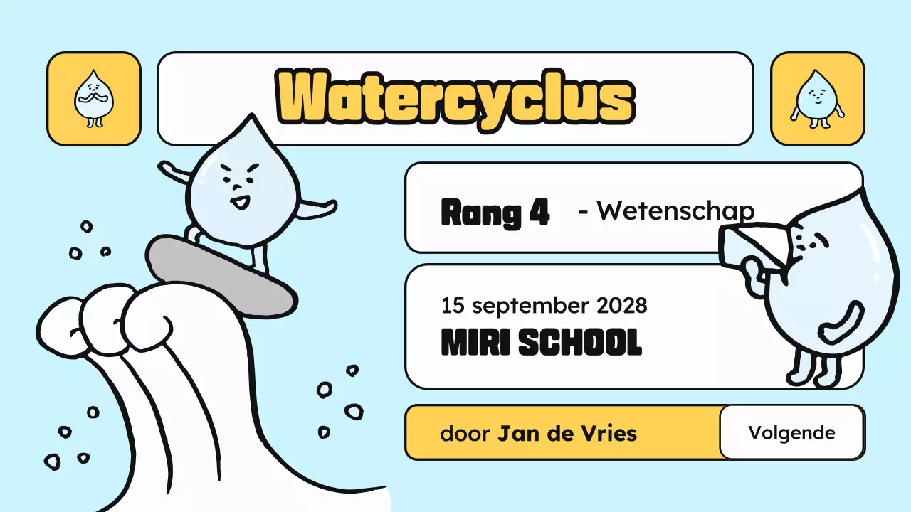 Blauw Geel klasse materialen wetenschap cartoon water illustratie
