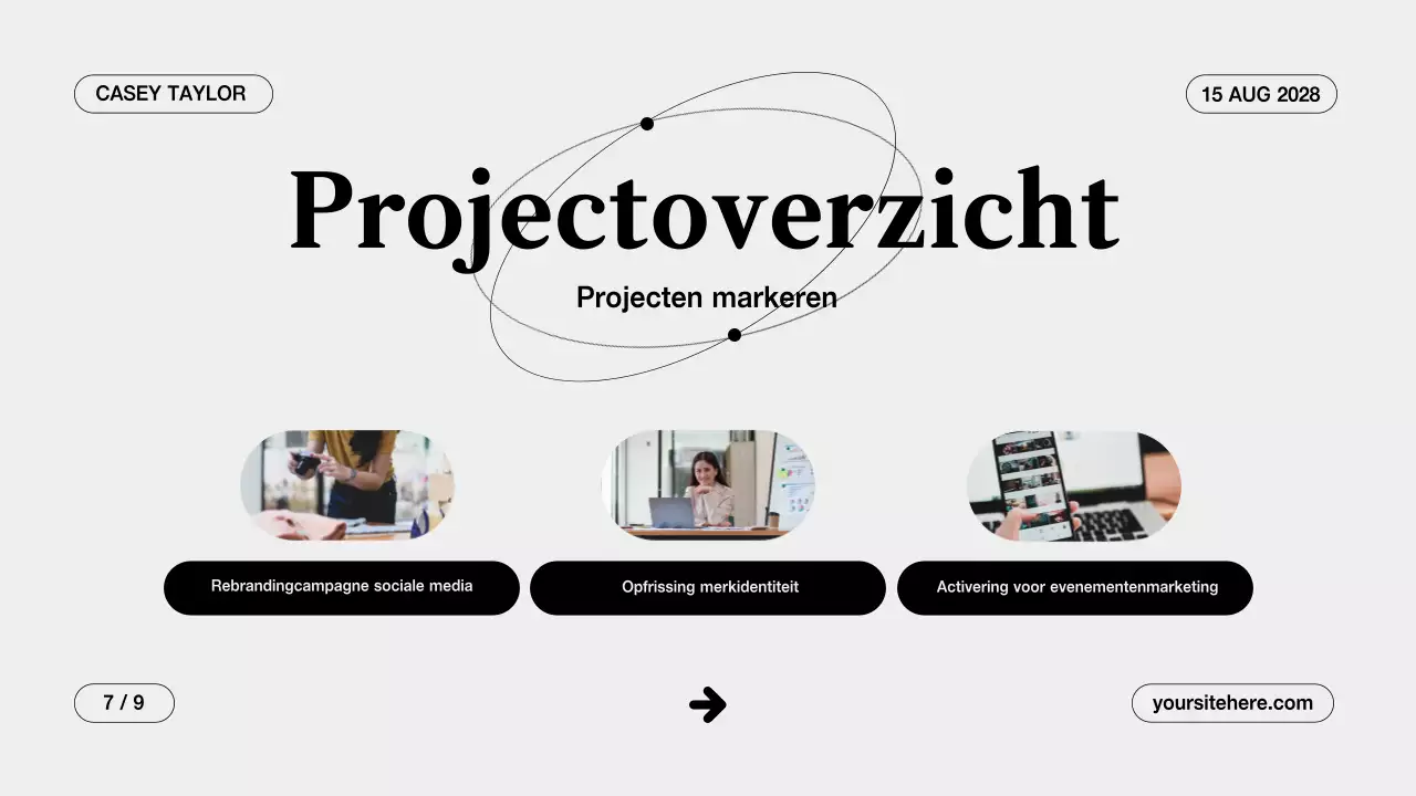 Grijze, schone, creatieve portfoliopresentatie