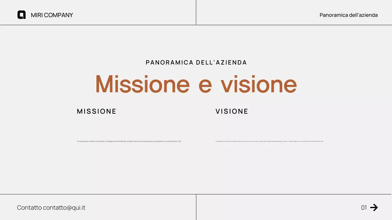 Proposta di un moderno pitch deck aziendale di colore marrone