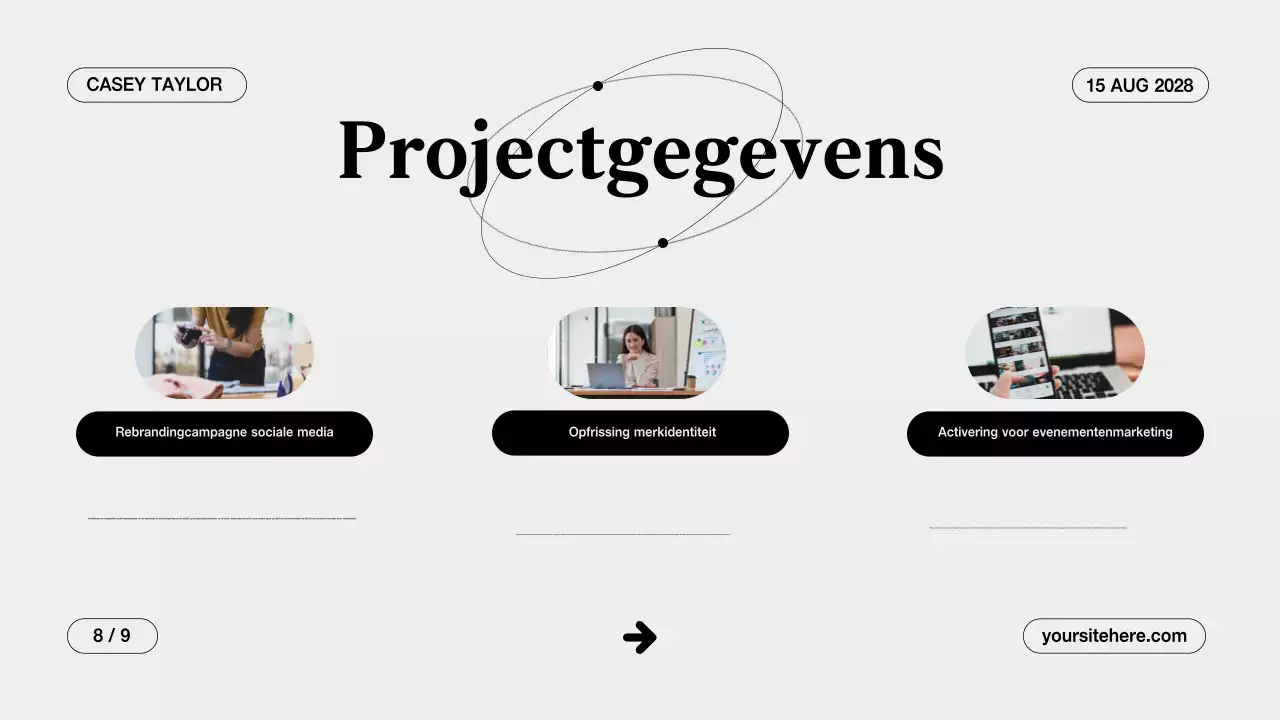 Grijze, schone, creatieve portfoliopresentatie