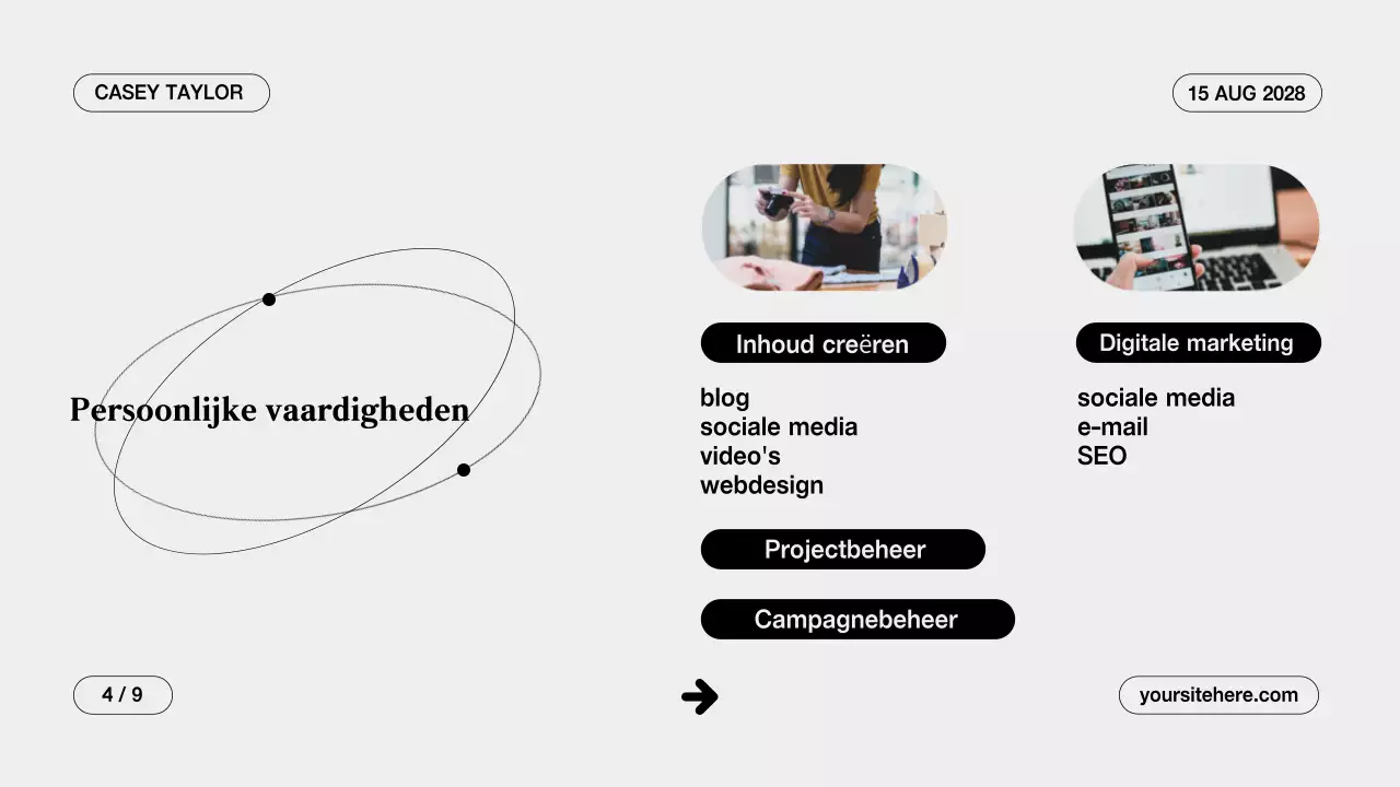 Grijze, schone, creatieve portfoliopresentatie