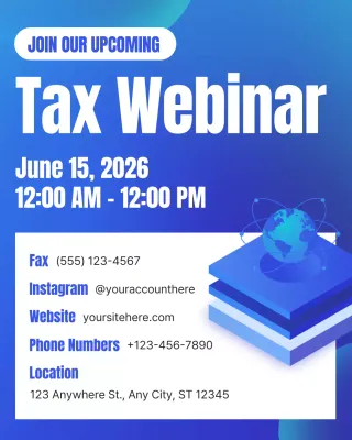 blue modern webinar announcement