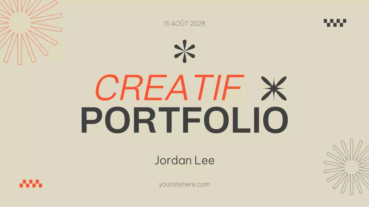 Beige Orange Présentation moderne du portfolio