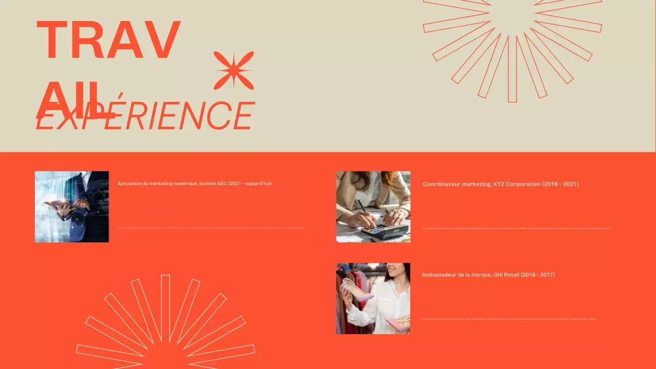 Beige Orange Présentation moderne du portfolio