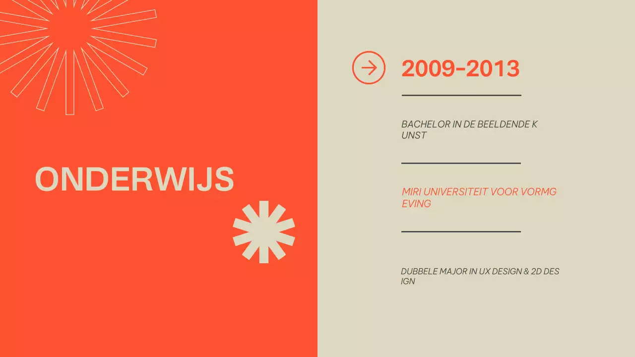 Beige Oranje Moderne Portfolio Presentatie