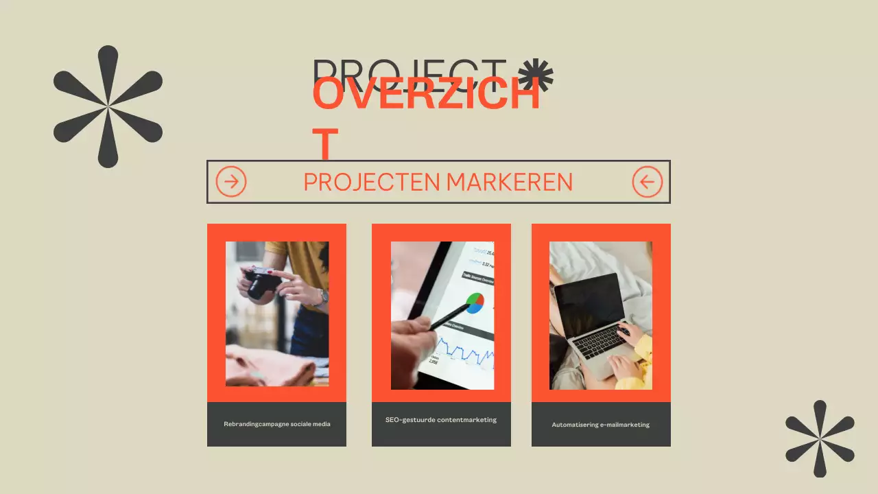 Beige Oranje Moderne Portfolio Presentatie