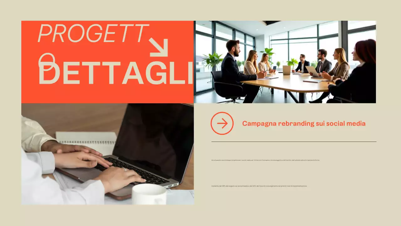 Presentazione del portafoglio moderno arancione beige