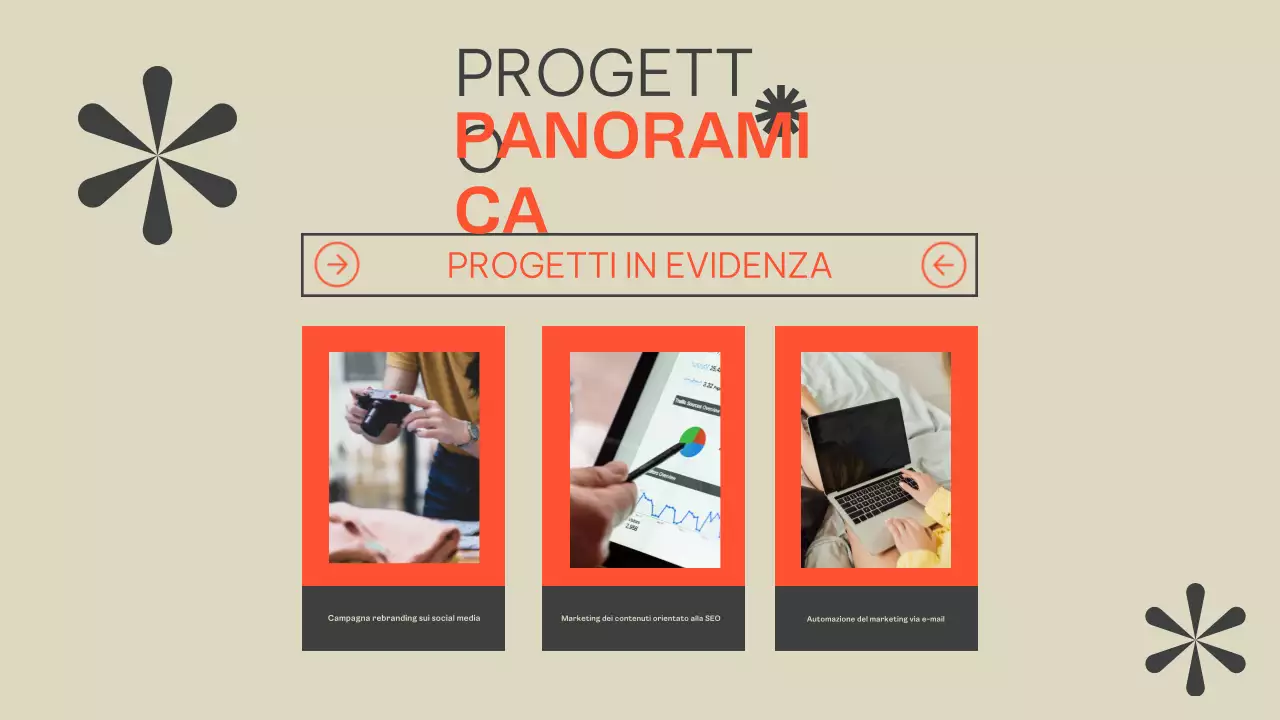 Presentazione del portafoglio moderno arancione beige