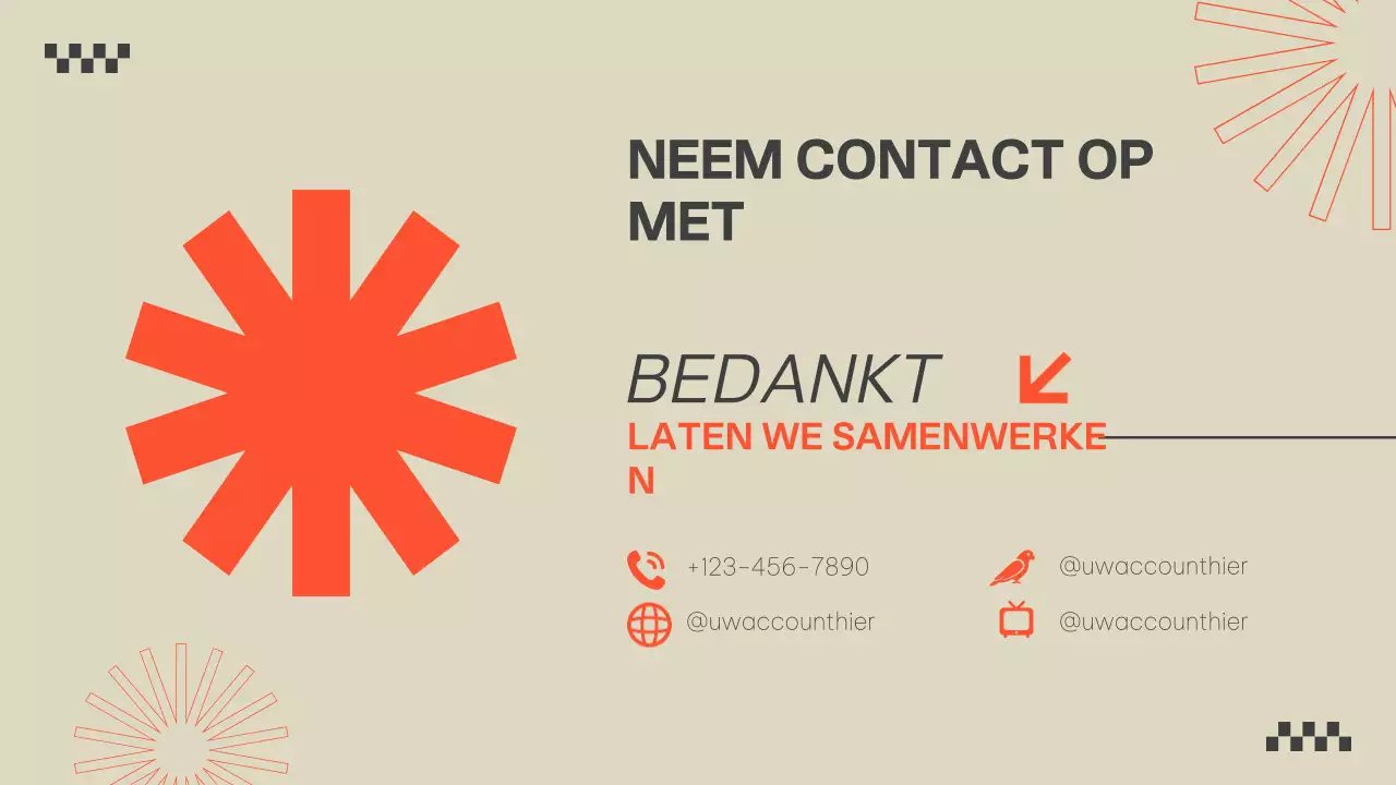 Beige Oranje Moderne Portfolio Presentatie