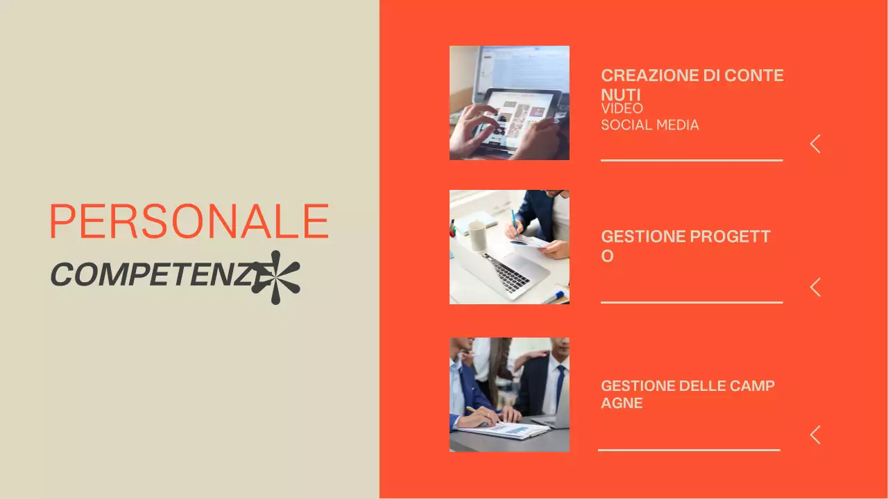 Presentazione del portafoglio moderno arancione beige