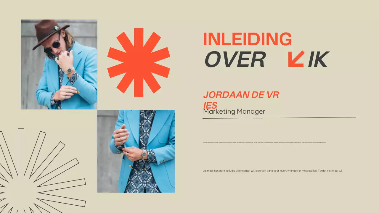 Beige Oranje Moderne Portfolio Presentatie