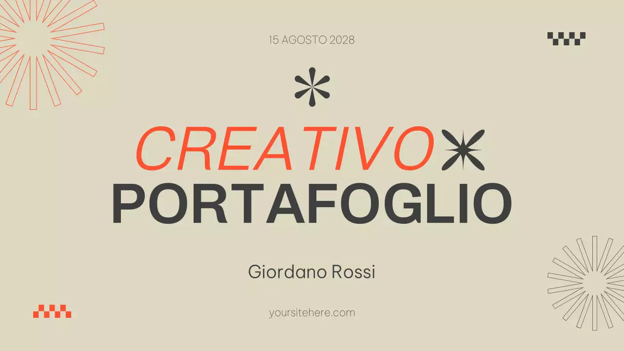 Presentazione del portafoglio moderno arancione beige