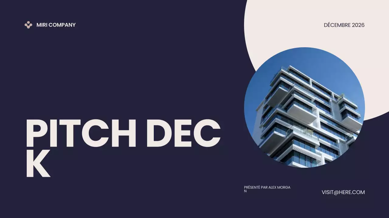 Présentation du Pitch Deck de l'entreprise moderne bleue