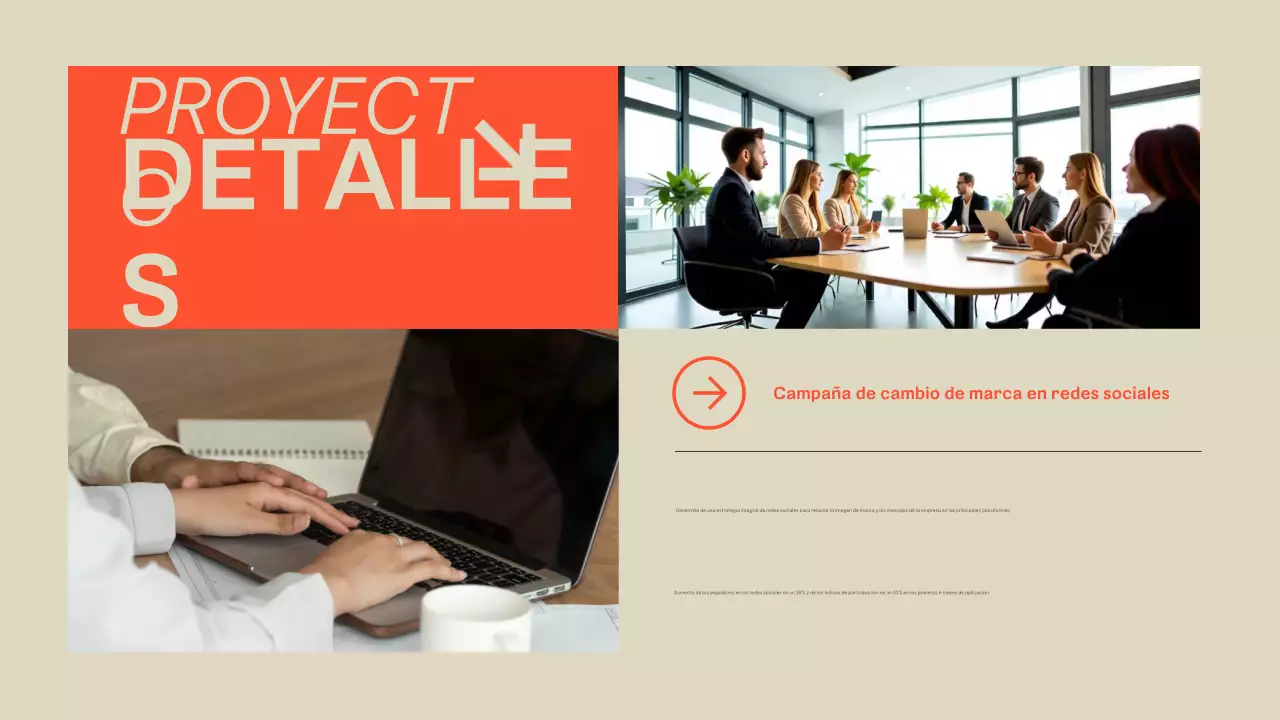 Beige Naranja Cartera Moderna Presentación