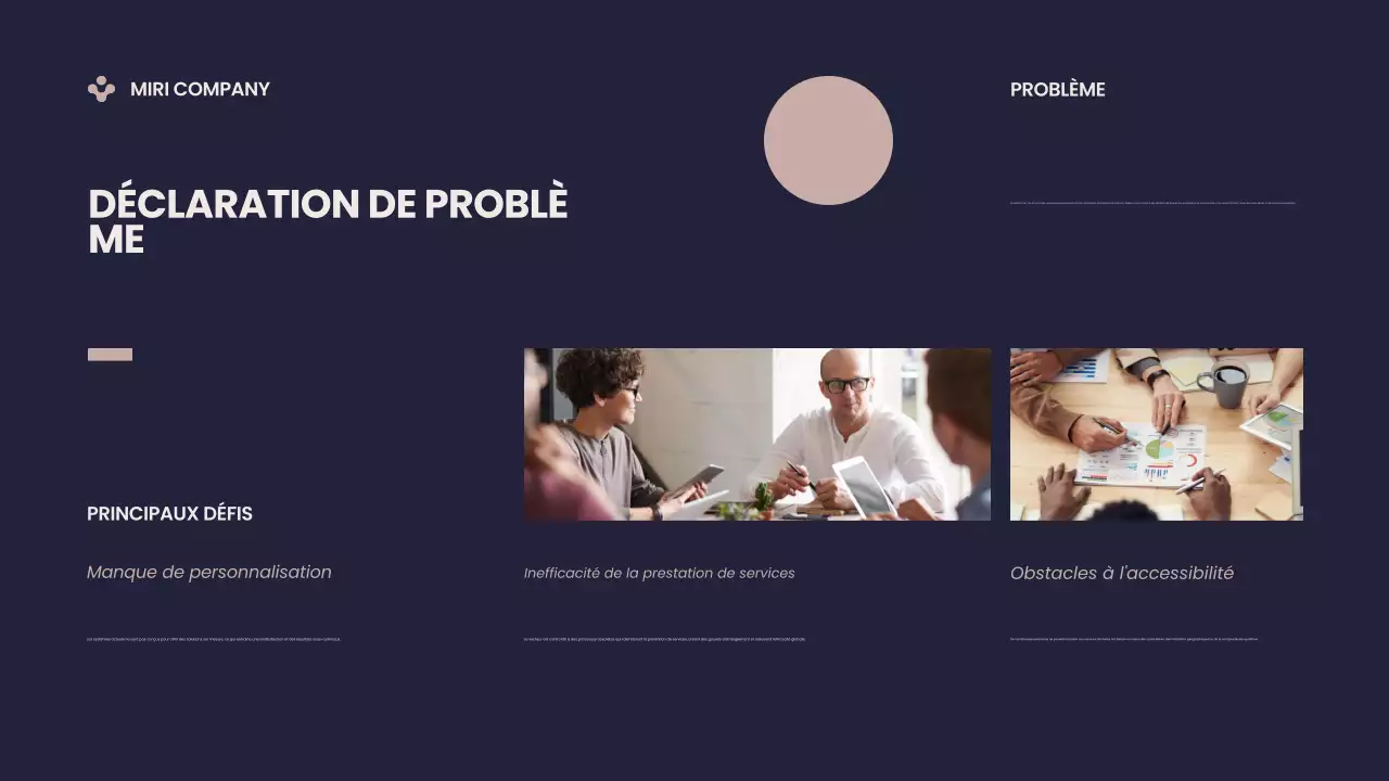 Présentation du Pitch Deck de l'entreprise moderne bleue