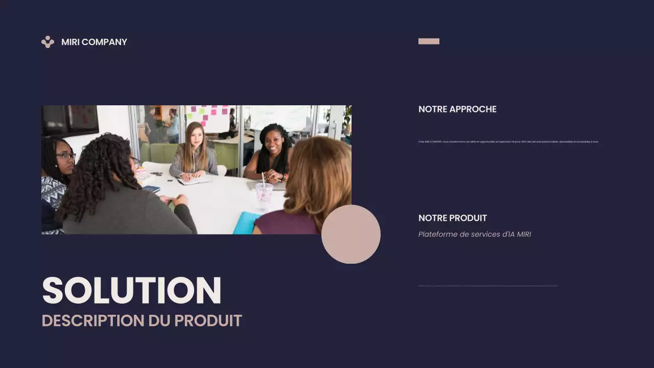 Présentation du Pitch Deck de l'entreprise moderne bleue