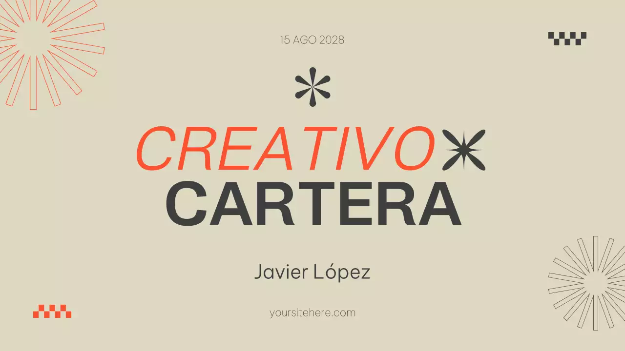 Beige Naranja Cartera Moderna Presentación