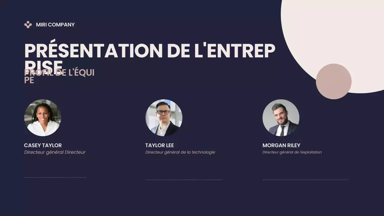 Présentation du Pitch Deck de l'entreprise moderne bleue