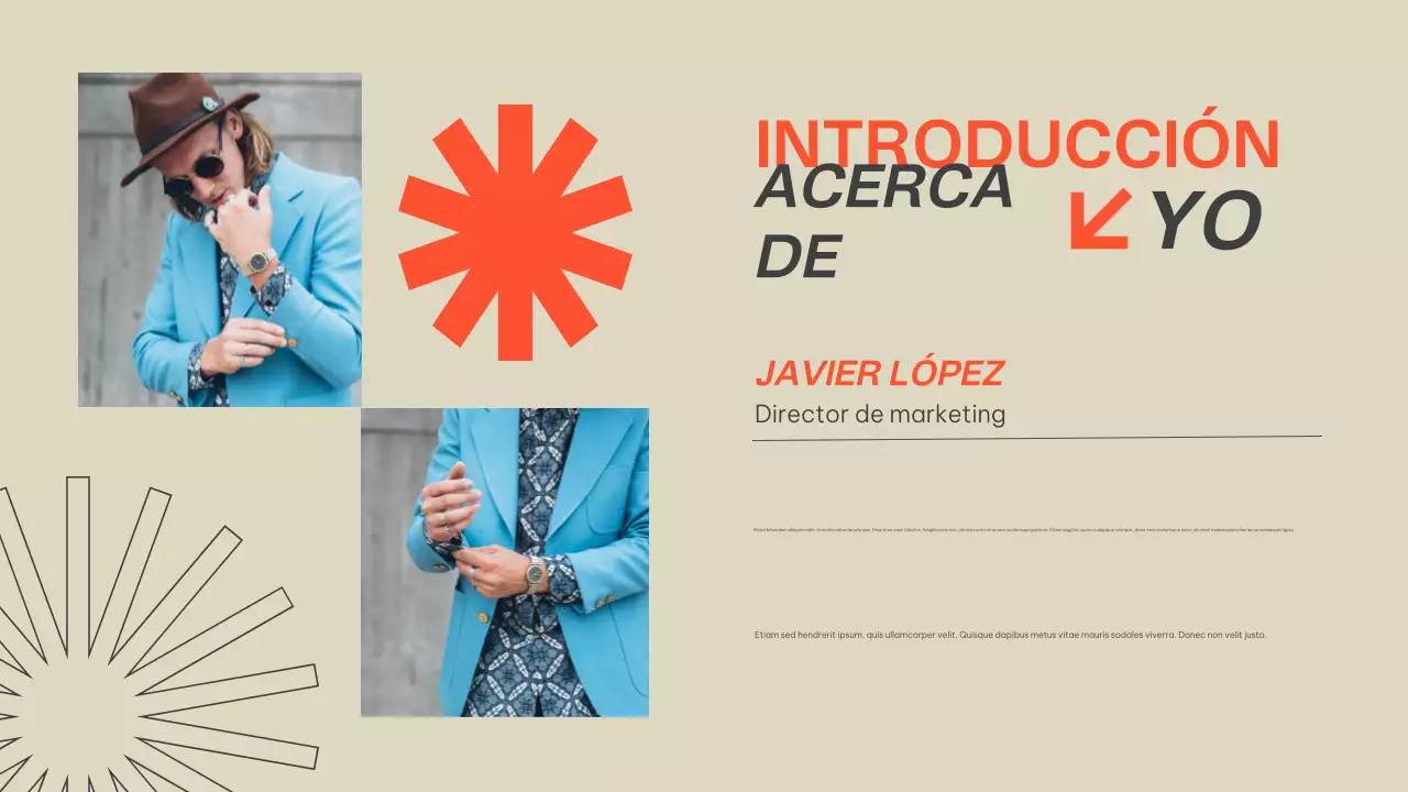 Beige Naranja Cartera Moderna Presentación